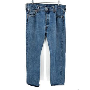 LEVI'S Men's 501 Button Fly Straight Leg Casual Denim Blue Jeans Size 36 x 32